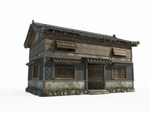 Sklep z domami architektury starożytnej Azji Wschodniej Model 3D