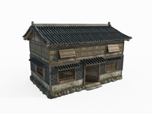 East Asian Ancient Architecture House Store 3D मॉडल
