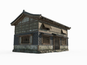 East Asian Ancient Architecture House Store 3D मॉडल