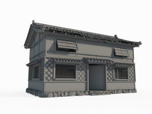 East Asian Ancient Architecture House Store 3D मॉडल