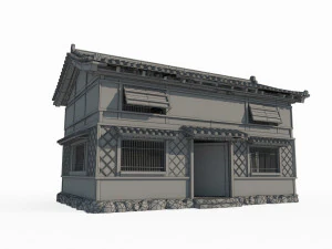East Asian Ancient Architecture House Store 3D Model