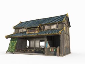 East Asian Ancient Architecture Snack Shop 3D Model
