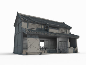 East Asian Ancient Architecture Snack Shop 3D Model