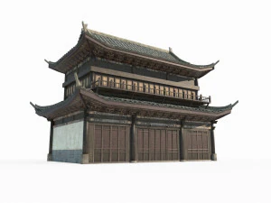 Istana Arsitektur Kuno Asia Timur Model 3D