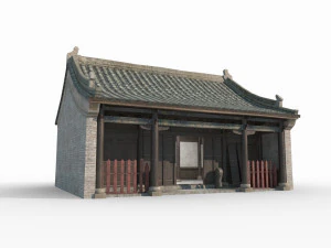 Kantor Arsitektur Kuno Asia Timur Model 3D