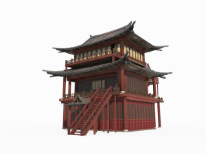East Asian Ancient Architecture Penthouse Modelo 3D