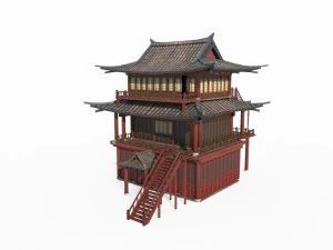 East Asian Ancient Architecture Penthouse 3D Model