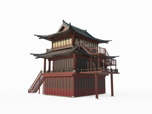 East Asian Ancient Architecture Penthouse Modelo 3D