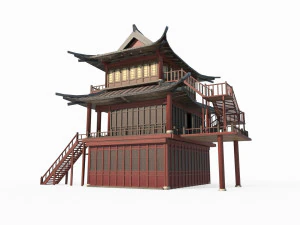 East Asian Ancient Architecture Penthouse 3D Model