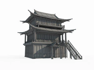 East Asian Ancient Architecture Penthouse 3D Model
