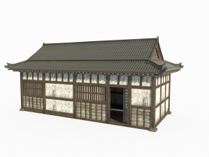 East Asian Ancient Architecture Partial Hall 3D मॉडल