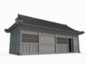 East Asian Ancient Architecture Partial Hall 3D मॉडल
