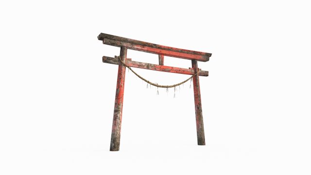 East Asian ancient architecture Torii 3D Model .c4d .max .obj .3ds .fbx .stl .blend 