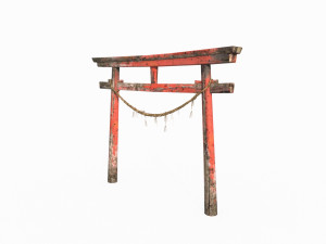 East Asian ancient architecture Torii 3D Model