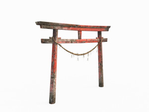East Asian ancient architecture Torii 3D Model