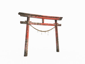 East Asian ancient architecture Torii 3D Model