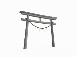 East Asian ancient architecture Torii 3D Model
