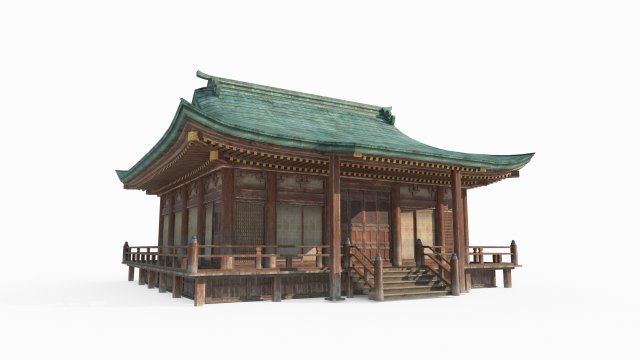 Palaces of ancient East Asian architecture 3D Model .c4d .max .obj .3ds .fbx .stl .blend 