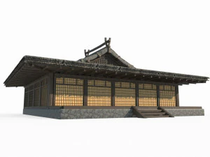 Sala dell'antica architettura asiatica Modello 3D