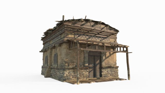 Ancient Gobi Architecture and Houses in East Asia 3D 模型 .c4d .max .obj .3ds .fbx .stl .blend 