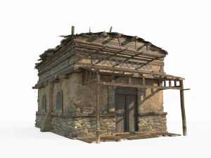 Antica architettura e case del Gobi nell'Asia orientale Modello 3D