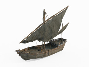 Ancient Vehicle Sailboat 3D मॉडल