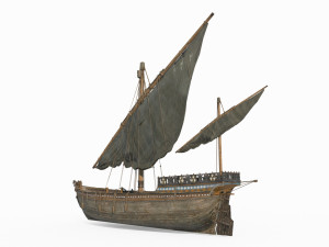 Ancient Vehicle Sailboat Model 3D