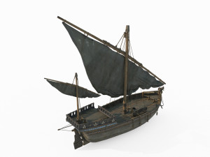 Ancient Vehicle Sailboat Model 3D