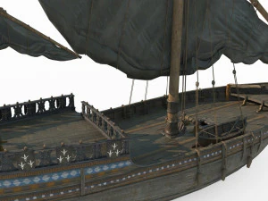 Ancient Vehicle Sailboat 3D Model