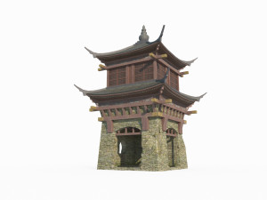 Ancient architectural towers in East Asia 3D मॉडल