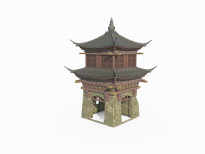 Ancient architectural towers in East Asia 3D मॉडल