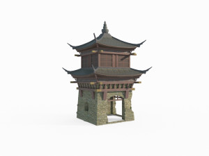 Ancient architectural towers in East Asia 3D मॉडल