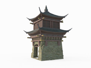 Ancient architectural towers in East Asia 3D मॉडल