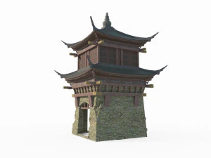 Ancient architectural towers in East Asia 3D Model