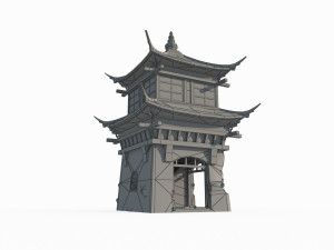 Ancient architectural towers in East Asia 3D मॉडल