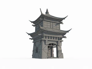 Ancient architectural towers in East Asia 3D Model