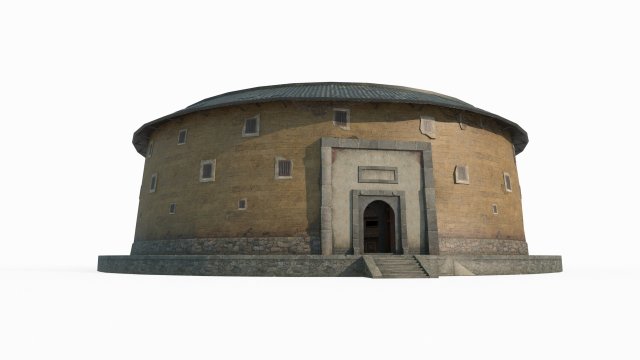 Earth buildings of Hakka in ancient Asian dwellings 3D Model .c4d .max .obj .3ds .fbx .stl .blend 