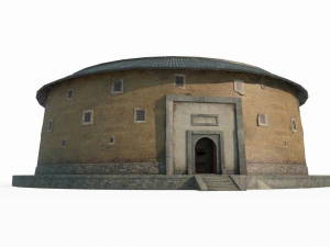 B&acirc;timents en terre Hakka dans d'anciennes habitations asiatiques Modèle 3D