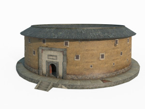 Earth buildings of Hakka in ancient Asian dwellings 3D Model