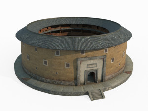 Earth buildings of Hakka in ancient Asian dwellings 3D Model