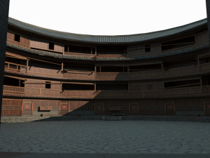 Earth buildings of Hakka in ancient Asian dwellings 3D Model
