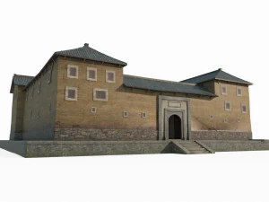 Ancient Asian Architecture Hakka earth buildings 3D Model