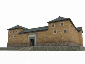 Ancient Asian Architecture Hakka earth buildings 3D Model