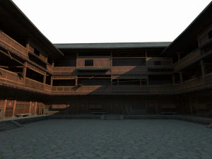 Ancient Asian Architecture Hakka earth buildings 3D Model