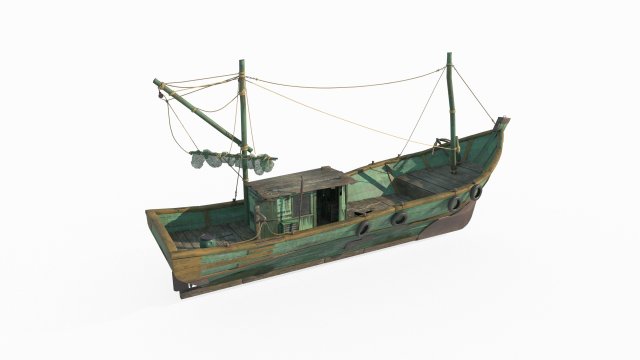 Fishing boat and ship Low-poly 3D Model in Boats 3DExport
