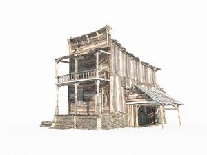 Dilapidated houses in Western style architecture 3D Model