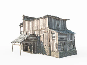 Dilapidated houses in Western style architecture 3D Model