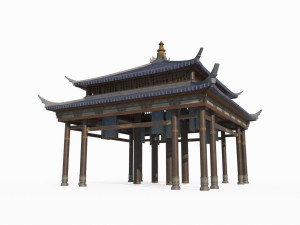 East Asian Ancient Architecture Pavilion 3D Model