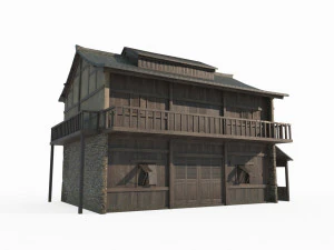 East Asian Ancient Architecture Pavilion 3D Model