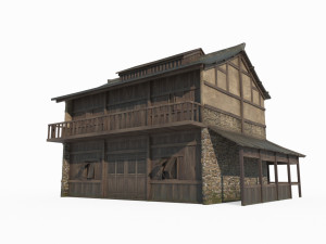 East Asian Ancient Architecture Pavilion 3D Model